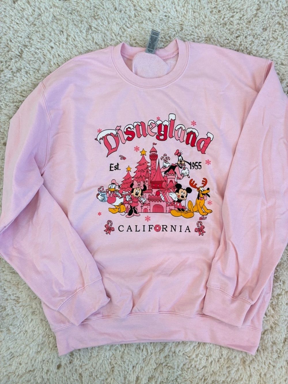 Disneyland California Pink Crewneck Sweatshirt
